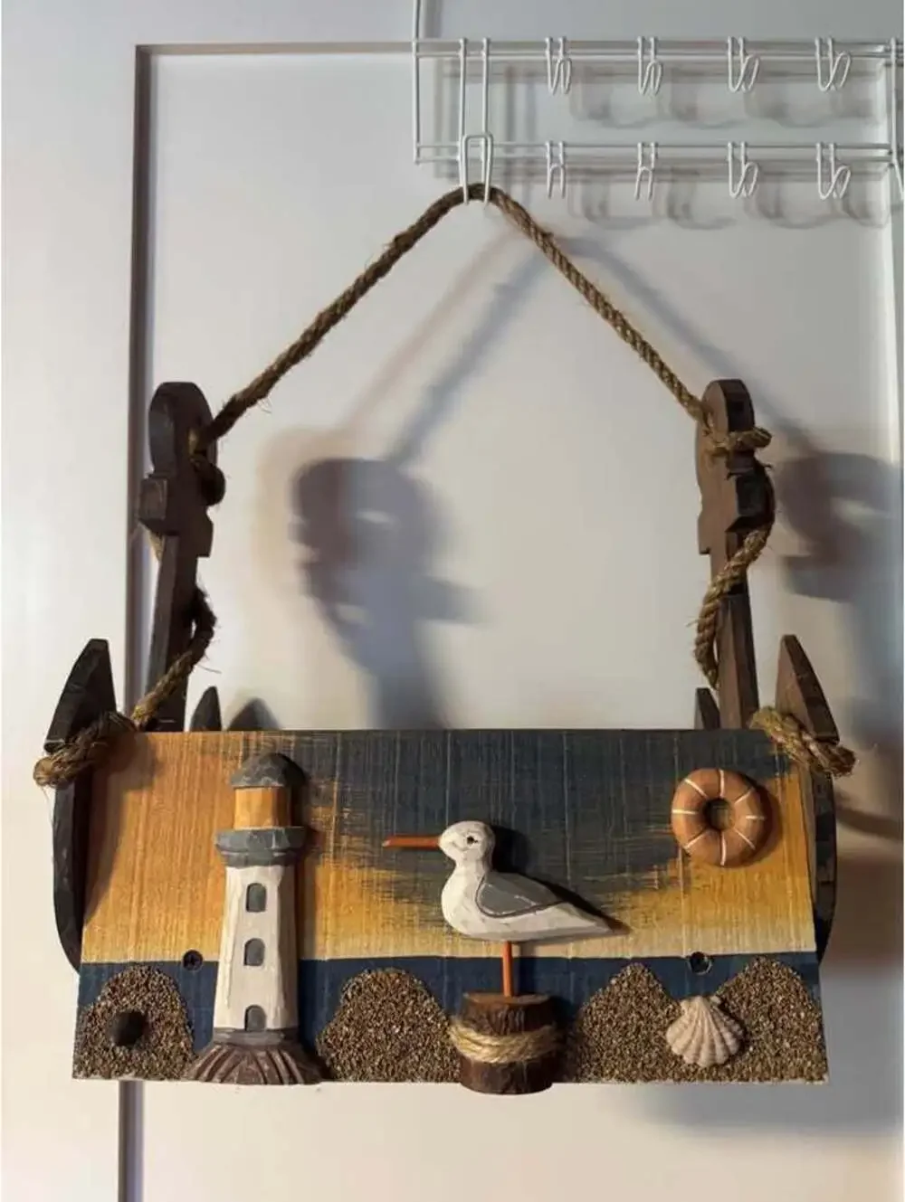 Vintage Nautical beachy Wooden Anchor Wood box